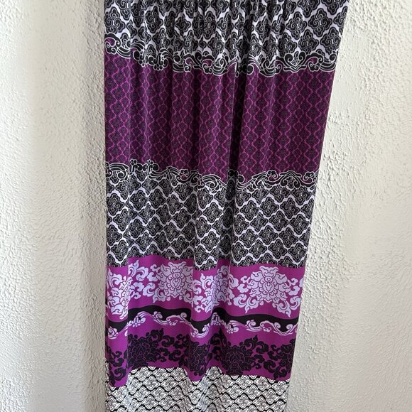 Soma Britney Maxi Patchwork Bandana Dress NEW Medium Purple Whimsigoth Milkmaid - Picture 3 of 10